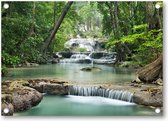 Waterval in het bos - Tuinposter 70x50 - Wanddecoratie - Landschap - Natuur