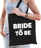 1x Bride To Be vrijgezellenfeest tasje zwart dikke letters/ goodiebag dames - Accessoires vrijgezellen party vrouw