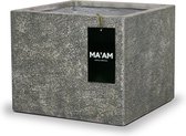 MA'AM Luna - Vierkante Plantenbak - 36x31 - Industrieel - Mos Groen - Lichtgewicht GRC/Cement - Vorstbestendig