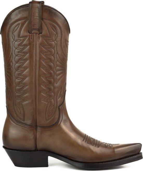 Mayura Boots 1920 Kastanje Bruin/ Spitse Cowboy Western Line Dance Dames Heren Laarzen Schuine Hak Echt Leer Maat EU 37