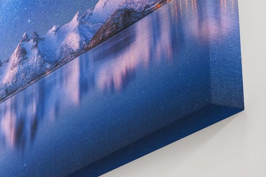 Artaza - Peinture sur toile - Voie lactée dans les Montagnes enneigées - 90x60 - Photo sur toile - Impression sur toile
