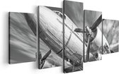 Artaza - Peinture sur toile Pentaptyque - Vieil avion sur la piste - 100 x 50 - Photo sur toile - Impression sur toile