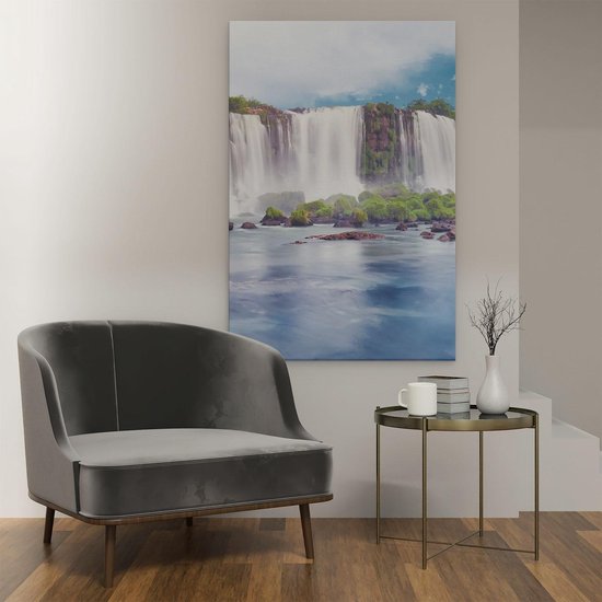 Artaza Peinture sur toile Chutes d'eau en Argentine - 80 x 120 - Groot - Photo sur toile - Impression sur toile