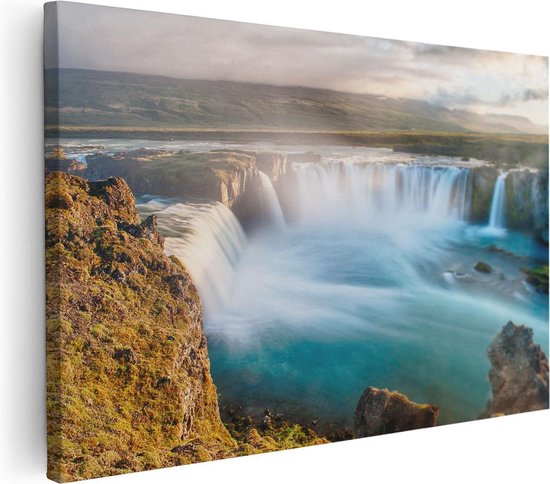 Artaza Canvas Schilderij Watervallen In IJsland - 30x20 - Klein - Foto Op Canvas - Canvas Print