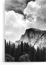 Walljar - Clouded Yosemite National Park - Zwart wit poster