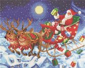 Diamond Painting Crystal Art - Santa's midnight flight - 40x50 cm - partial painting