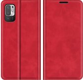 Xiaomi Redmi Note 10 5G Hoesje Portemonnee Book Case Kunstleer - Rood