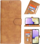 Wicked Narwal | bookstyle / book case/ wallet case Wallet Cases Hoesje voor Samsung Samsung Galaxy A01 Bruin