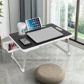 LaptopTafel -Charmdi Laptop Desk Draagbare Laptop Bed Dienblad Lap Bureau Lijst Laptop Bureau met zijlades voor Bed / Sofa Zwart en Wit - (WK 02122)