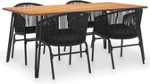Medina 5-delige Tuinset massief acaciahout en PVC-rattan