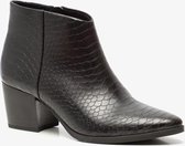 Blue Box dames croco enkellaarsjes - Zwart - Maat 41