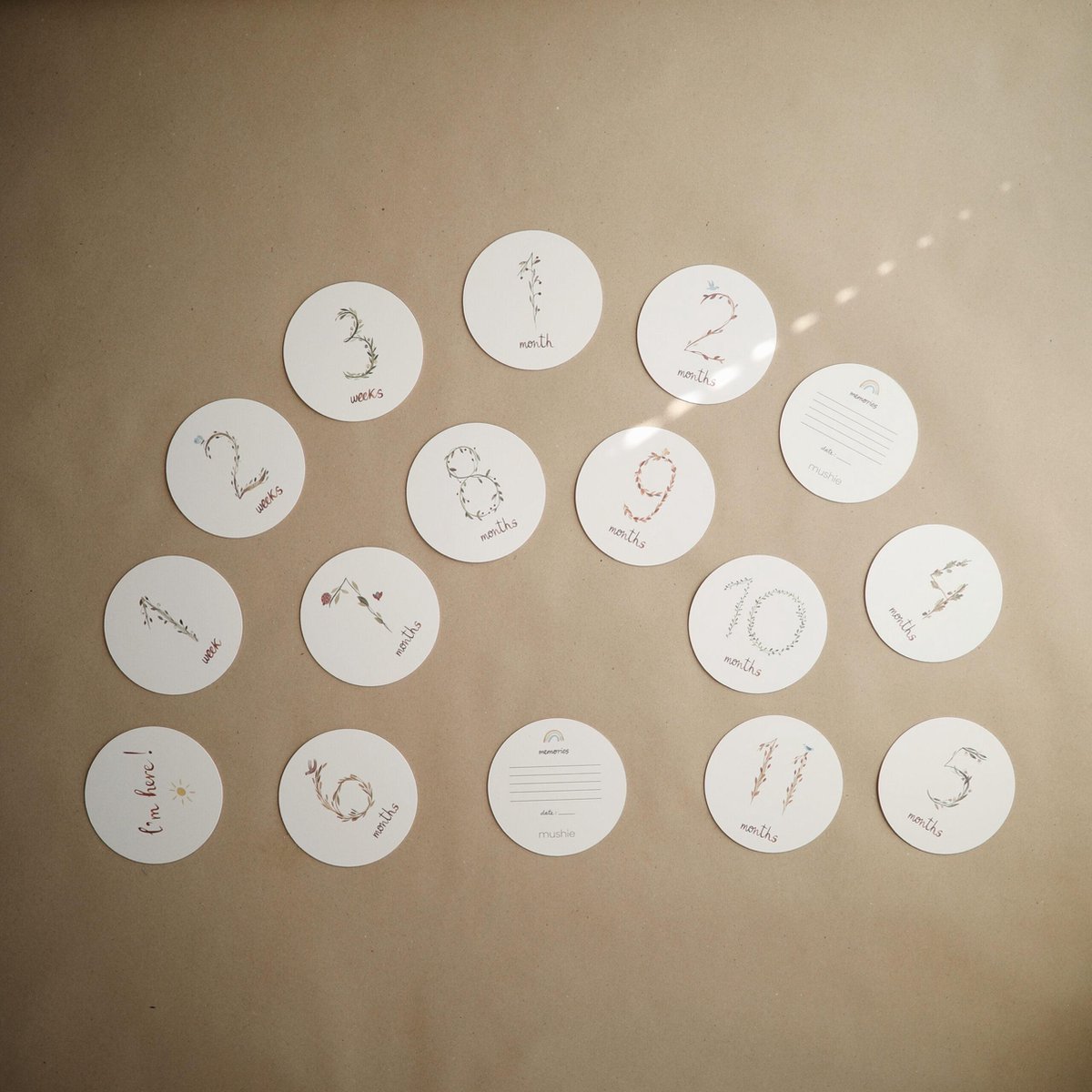 Goedkoopste Mushie mijlpaal kaarten | Milestone cards | Geboortekaarten | Kraamcadeau | Geboortecadeau