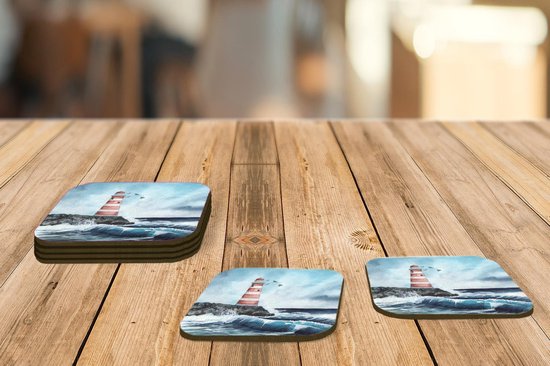 Sous-verres -verres - Mer - Golf - Phare - 10x10 cm - 6 pièces