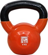 Orange Gym, Vinyl Kettlebell – 8KG, russische kettlebell, neoprene coating