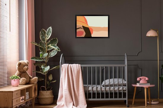 Cadre photo avec affiche - Femme - Lunettes de soleil - Plage - Pastel - 60x40 cm - Cadre pour affiche