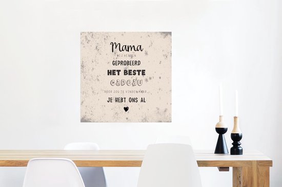 Affiche Maman tu nous as déjà - Citations - Mère - Proverbes - 50x50 cm