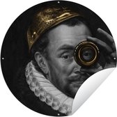 Tuincirkel Willem van Oranje - Kunst - Goud - 60x60 cm - Ronde Tuinposter - Buiten