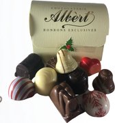 Chocolade - Bonbons - 500 gram - Lint met tekst "Opkikkertje" - In cadeauverpakking met gekleurd lint