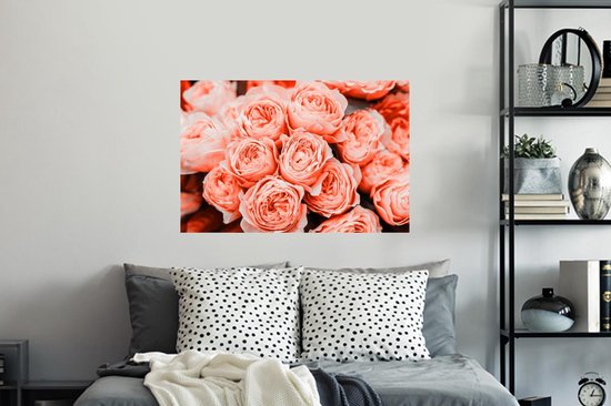 Stickers muraux - Film autocollant - Roses - Bouquet - Rose - 90x60 cm - Film adhésif - Stickers muraux Chambre d'enfant - Papier peint autocollant - Papier peint autocollant - Film autocollant