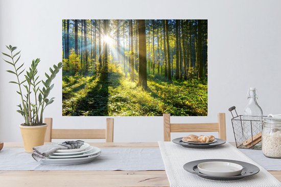 Stickers Stickers muraux - Forêt - Soleil - Été - 90x60 cm - Feuille adhésive