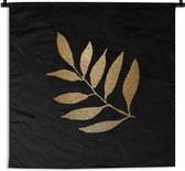 Tapisserie - Toile murale - Or - Branches - Feuille - 180x180 cm - Tapisserie