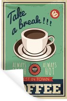 Stickers Stickers muraux - Café - Vintage - Citation - 40x60 cm - Film adhésif
