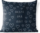 Sierkussen Buiten - Quote - Opa - Vaderdag - Beste opa ooit - Spreuken - 60x60 cm - Weerbestendig - Vaderdag cadeautje - Cadeau voor vader en papa