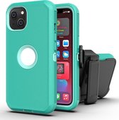 Apple iPhone 13 Pro Max Hoesje - Mobigear - Heavy Armor Serie - Hard Kunststof Backcover - Groen - Hoesje Geschikt Voor Apple iPhone 13 Pro Max