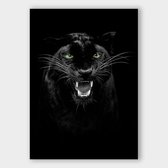 Poster Panther Roar - Plexiglas - Meerdere Afmetingen & Prijzen | Wanddecoratie - Interieur - Art - Wonen - Schilderij - Kunst