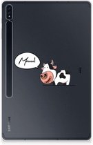 Cover Samsung Galaxy Tab S7 Plus TPU Case Cow Gepersonaliseerd Cadeau met transparant zijkanten
