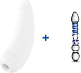 Satisfyer Curvy 2+ - Wit - Luchtdruk Vibrator + Glazen G-Spot Dildo