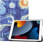 iPad 10.2 2021 Hoes Luxe Book Case Cover Hoesje (10,2 inch) - Sterrenhemel