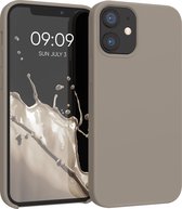 kwmobile telefoonhoesje voor Apple iPhone 12 mini - Hoesje met siliconen coating - Smartphone case in taupe