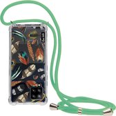 Casetastic Samsung Galaxy A42 (2020) 5G Hoesje met koord - Lanyard Case - Feathers Multi Print