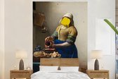Behang - Fotobehang Melkmeisje - Johannes Vermeer - Verf - Breedte 225 cm x hoogte 350 cm