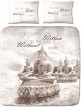 The Cotton Collection - Dekbedovertrek - Buddha - 140x200/220+1*60x70 cm - Grijs