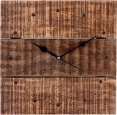 Sunfield wandklok | woonkamerklok van hout | geruisloos | 30 x 30 cm | vierkant van massief mangohout