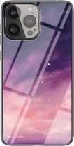 Sterrenhemelpatroon Gehard glas + TPU schokbestendig beschermhoesje voor iPhone 13 Pro Max (Fantasy Starry Sky)