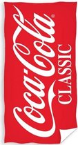 strandlaken Coca-Cola junior 140 x 70 cm katoen rood