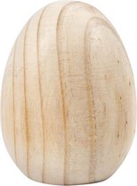 houten ei 10,3 cm grenen blank per stuk