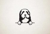 Beardi - Bearded Collies - hond met pootjes - S - 39x46cm - Zwart - wanddecoratie