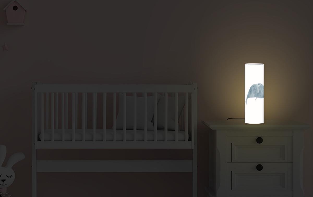 Lamp - Nachtlampje - Tafellamp slaapkamer - Potvis - Zeedieren - Waterverf - 50 cm hoog - Ø15.9 cm - Inclusief LED lamp