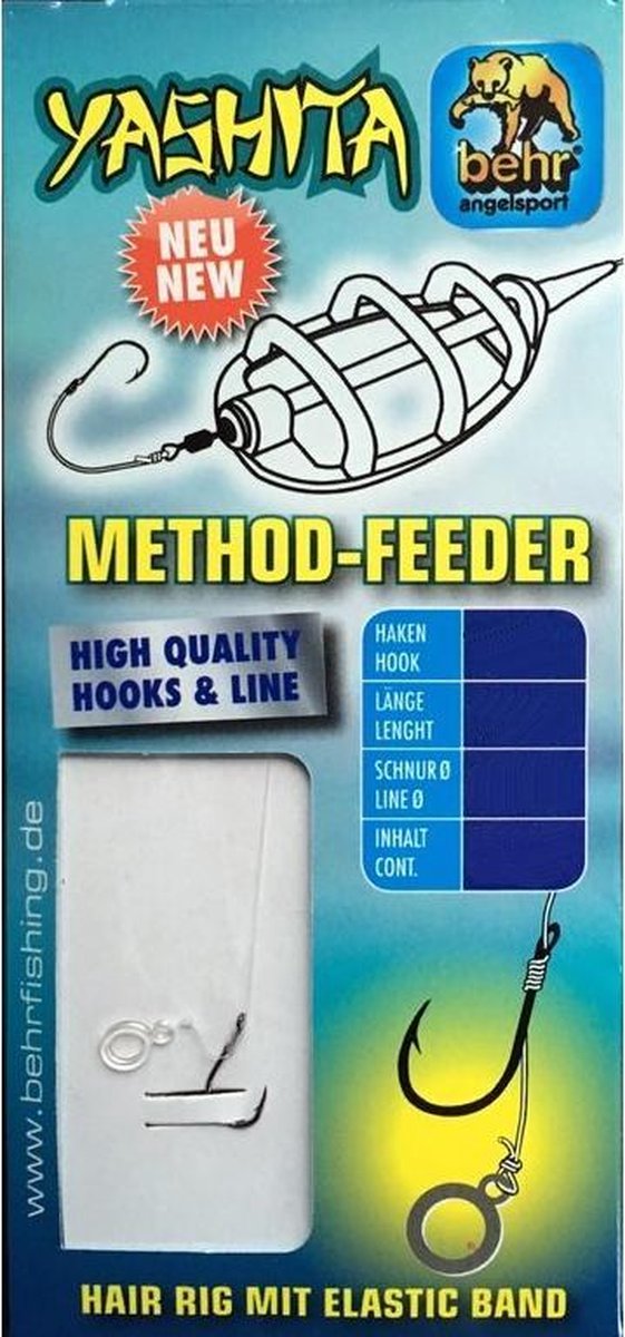 6 x Kant-en-Klare Nylon Feeder Onderlijnen + Baitband Onderlijn 22/00 Haakmaat 8 Method Feedervissen