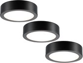 Keukenspot LED - set van 3 - 270 lm - IP20 - zwart 3 x 270 lumen - zwart