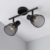 Plafondlamp Ledkia Grid 2 Zwart 25W (255x140 mm)