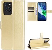 Voor Infinix Note 10 Pro Crazy Horse Textuur Horizontale Flip Lederen Case met Houder & Kaartsleuven & Lanyard (Goud)