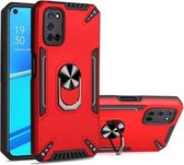 Voor OPPO A52 / A72 / A92 PC + TPU-beschermhoes met 360 graden draaibare ringhouder (rood)