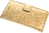 Made-NL Apple iPhone 11 Handgemaakte book case Wit goud/zilver glitter leer  hoesje