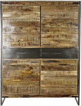 Kast DKD Home Decor Zwart Staal Mangohout (120 x 41 x 161 cm)