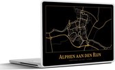 Laptop sticker - 11.6 inch - Kaart - Alphen aan den Rijn - Zwart - Goud - 30x21cm - Laptopstickers - Laptop skin - Cover
